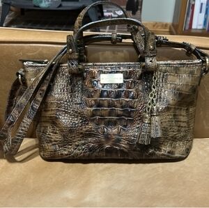BRAHMIN Mini Asher Brown Satchel/Crossbody/Shoulder bag.